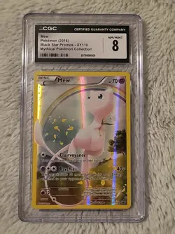 2016 POKEMON MEW #XY110 CGC 8 XY BLACK STAR PROMO MYTHICAL COLLECTION - Image 1