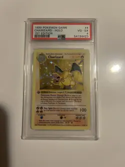 Pokemon Charizard Base Set Shadowless 1st Edition Holo Rare #4 PSA 4 Thick Stamp - Image 5