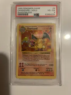 CHARIZARD POKEMON 4/102 1999 BASE SET SHADOWLESS HOLO ENGLISH PSA 4 - Image 3