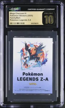 ✨ CGC 10 PRISTINE MEGA CHARIZARD X PROMO POKEMON FAMILYMART LEGENDS 2025 - Image 1