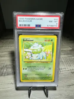 1999 Pokemon Unlimited BULBASAUR 44/102 PSA 8 - Image 1