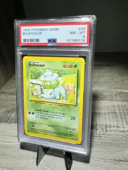 1999 Pokemon Unlimited BULBASAUR 44/102 PSA 8 - Image 2