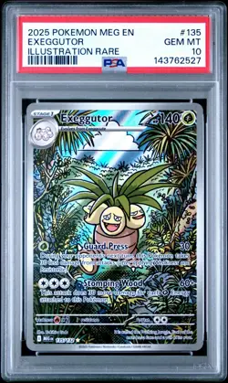 2025 POKEMON MEG EN-MEGA EVOLUTION ILLUSTRATION RARE #135 EXEGGUTOR PSA 10 - Image 1