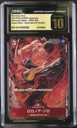Roronoa Zoro OP01-025 Alternate Art Parallel One Piece Japanese CGC 10 Pristine - Image 1