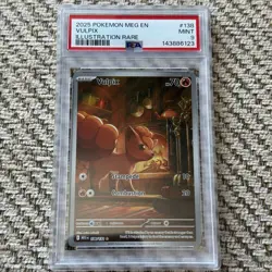 2025 Pokemon MEG EN Vulpix Illustration Rare 138/132 PSA 9 - Image 1