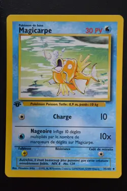 Pokemon TCG MAGIKARP 1ST EDITION FRENCH MAGICARPE Base Set 35/102 NM - Image 1