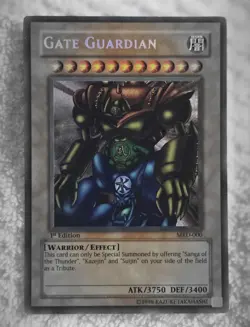 1996 YuGiOh Gate Guardian MRD-000 Metal Raiders 1st Edition Secret Rare Holo - Image 1
