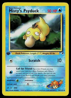 Pokemon Card - Misty's Psyduck Gym Heroes 54/132 1st Edition Uncommon - Image 1