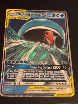 Pokemon 2019 Magikarp and Wailord GX Tag Team Jumbo Promo Card SM166 - Image 1