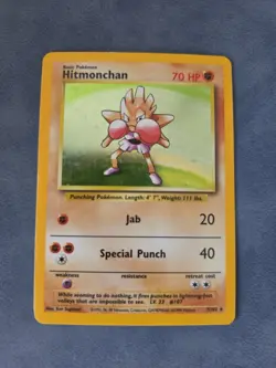 Hitmonchan 7/102 Base Set Holo Rare Pokemon Card 1999 WOTC TCG Vintage LP - Image 1