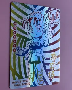 Dragon Ball Super Heros Chibi Bulma Card LR Silver Prism Holo Foil Rainbow - Image 4