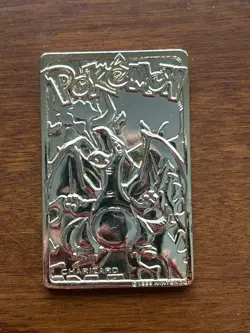 Pokemon 23k Gold Plated Charizard Burger King 1999 Pokeball Trading Card - Image 1