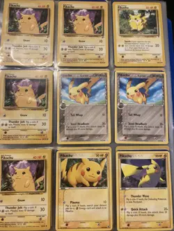 9 Pikachu Pokemon Cards - Image 1