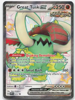 Great Tusk ex - (Paldean Fates Stamped) Promo Miscellaneous Cards & Products 072 - Image 1