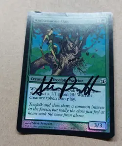 UNPLAYED SIGNED FOIL Ambassador Oak Morningtide MtG Magic STEVE PRESCOTT EDH - Image 3