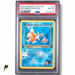 2000 Pokemon Gym Challenge 1st Edition Giovanni's Magikarp 73/132 PSA 8 - Image 1
