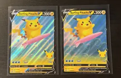 2 - Pokemon TCG Surfing Pikachu V 008/025 Celebrations Ultra Rare Full Art Holo - Image 1
