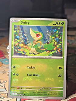 2025 POKEMON BLK EN-BLACK BOLT MASTER BALL REVERSE HOLO 001/086 SNIVY NM - Image 1