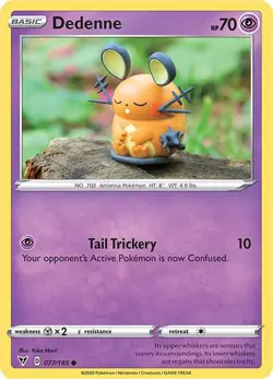 Dedenne Common SWSH04: Vivid Voltage 077/185 NM pokemon - Image 1