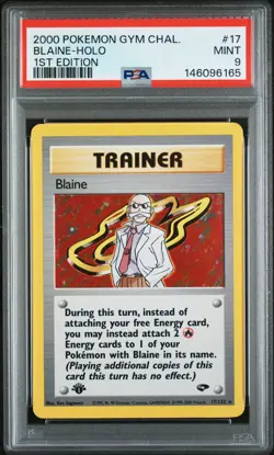 PSA 9 2000 POKEMON GYM CHALLENGE 17 BLAINE-HOLO 1ST EDITION - Image 1