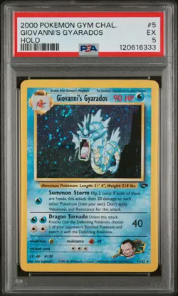 2000 POKEMON GYM CHALLENGE HOLO #5 GIOVANNI'S GYARADOS PSA 5 - Image 1