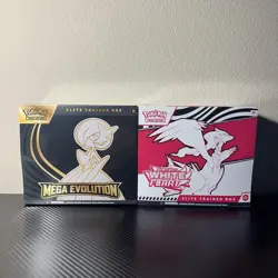 Pokemon White Flare and Mega Evolution ETB Set of 2 Factory Sealed Brand New - Image 1