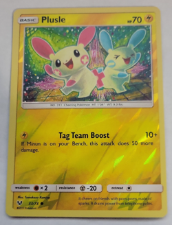 2017 Pokemon Shinning Legends #33 Plusle Rev Holo NM to Mint Condition - Image 1