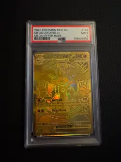 Mega Lucario EX 188/132 – Gold Secret Rare – PSA 9 MINT – Pokemon TCG - Image 1
