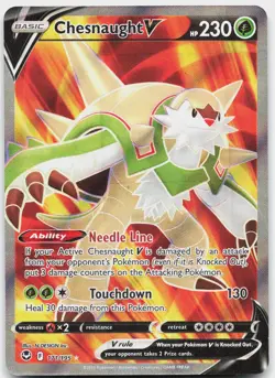 Chesnaught V 171/195 Ultra Rare Silver Tempest Pokemon Near Mint - Image 1