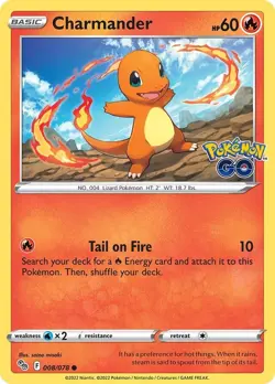 Charmander 008/078 Common LP-NM - Pokemon TCG Sword & Shield Pokemon Go PGO - Image 3