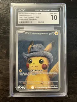 Pokemon Pikachu with Grey Felt Hat Van Gogh Full Art Promo SVP EN 085 CGC 10 - Image 1