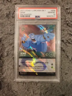 2023 DISNEY LORCANA EN 1-THE FIRST CHAPTER ENCHANTED GENIE - ON THE JOB PSA 10 - Image 1