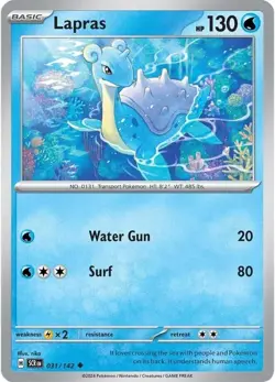 Lapras 031/142 Reverse Holo LP-NM - Pokemon TCG S&V Stellar Crown SCR Uncommon - Image 3