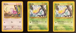 Ratata 61/102 + Weedle 69/102 - Pokemon Base Set [3 PK] (Common) [LP/Excellent] - Image 1