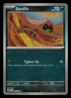 Sandile (Master Ball Pattern) 057/086 Holo Common Black Bolt Pokemon Near Mint - Image 1
