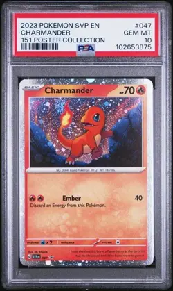 2023 POKEMON SVP EN-SV BSP 151 POSTER COLLECTION CHARMANDER PSA 10 - Image 1