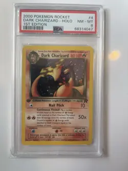 Pokemon Dark Charizard Team Rocket 1st Edition Holo Rare #4 PSA 8 - Image 1