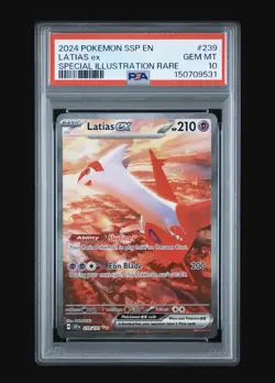 2024 POKEMON SURGING SPARKS LATIAS EX #239 SIR PSA 10! - Image 1