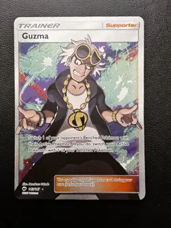 Pokemon Guzma 143/147 Sm-Burning Shadows Full Art Holo Ultra Rare Trainer - Image 1