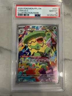 Pokemon TCG PSA 10 Ludicolo Phantasmal Flames 095/094 Illustration Rare - Image 1