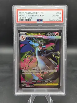 2025 POKEMON PFL EN-PHANTASMAL FLAMES ULTRA RARE #109 MEGA CHARIZARD X EX PSA 10 - Image 1
