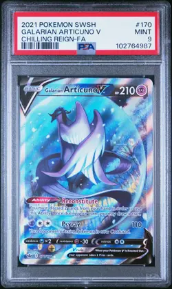 Galarian Articuno V 170/198 Alternate Art Chilling Reign Pokemon English PSA 9 - Image 1