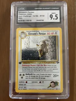 Pokemon Giovanni’s Persian Gym Challenge 1st Edition Holo 8/132 CGC 9.5 Swirl - Image 1