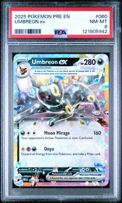 2025 Umbreon ex POKEMON PRE EN-PRISMATIC EVOLUTIONS #060 PSA 8 NM-MT - Image 1