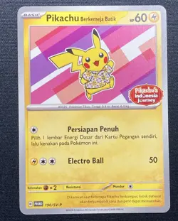 Pikachu In Batik Shirt Indonesian Journey Promo 2024 Pokemon #190/SV-P LP - Image 1