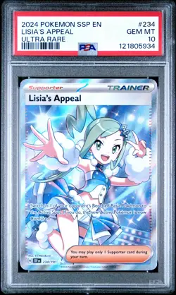 PSA 10 2024 LISIA'S APPEAL POKEMON SSP EN-SURGING SPARKS #234 GEM MINT Waifu! - Image 1