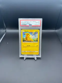 2017 POKEMON SUN & MOON SHINING LEGENDS #28 PIKACHU-HOLO PSA 10 - Image 1
