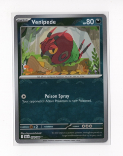 Pokemon TCG SV Black Bolt Pokeball Venipede 054/086 NM - Image 1