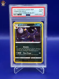 2021 Pokemon SWSH Black Star Promo - Umbreon Holo #129 - 3 Pack Blister - PSA 9 - Image 1