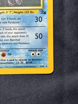 Pokemon Articuno Base Set 2/62 Fossil Holo - I almost got it Graded! LP+++ - Image 4